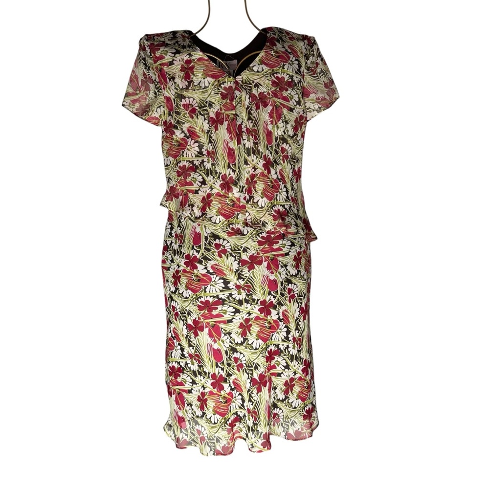 R&K Originals Vintage Floral Asymmetrical Midi Dress - Womenโs Size 6